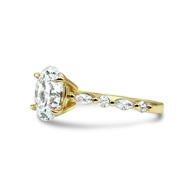 The Poppy Ring - 3ct Moissanite