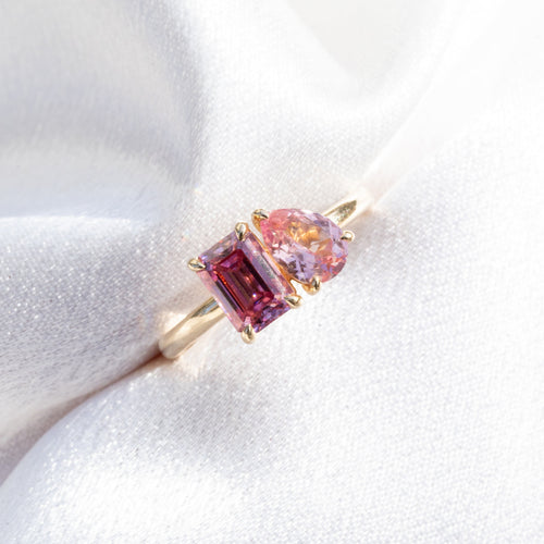 The Stila Ring - Moissanite & Lab Sapphire (Ready to Ship)