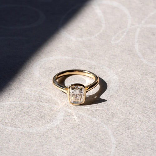 The Emma Ring - 1.5ct Moissanite (with Diamond Bridge)