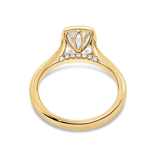 The Emma Ring - 1.5ct Moissanite (with Diamond Bridge)