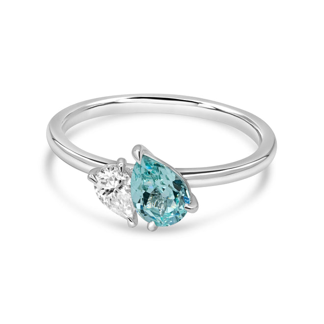 The Mir Ring - 1.45tcw Paraiba & Moissanite