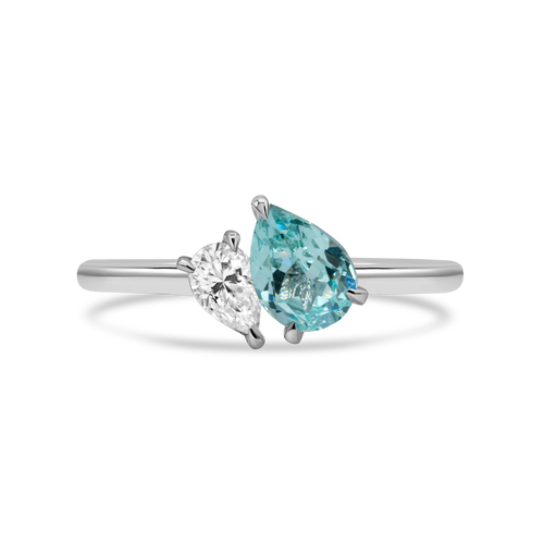 The Mir Ring - 1.45tcw Paraiba & Moissanite