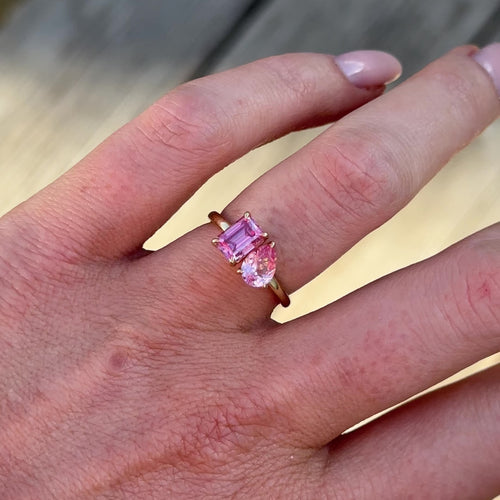 The Stila Ring - Moissanite & Lab Sapphire (Ready to Ship)